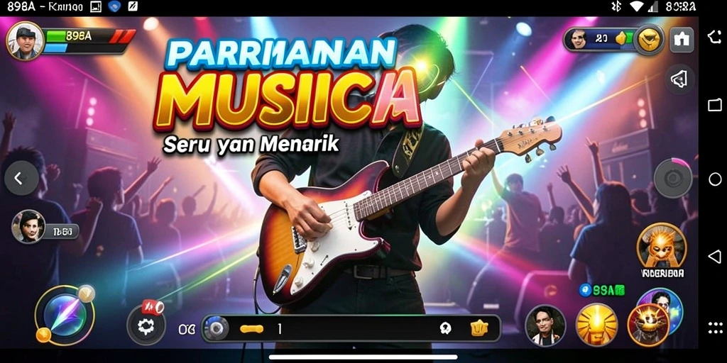Tampilan gameplay seru di 898A yang menyatu dengan musik.