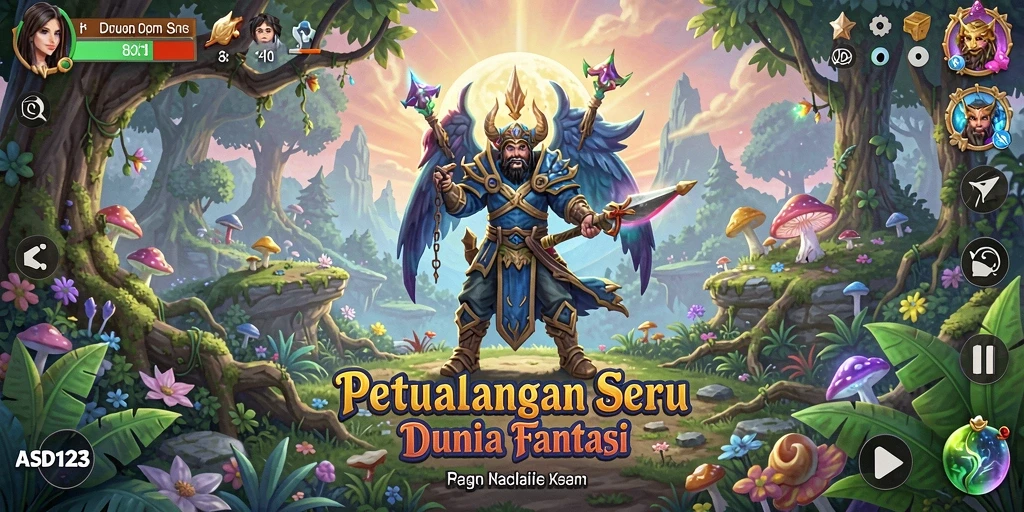 Tampilan gameplay penuh aksi dari ASD123 dalam dunia petualangan.