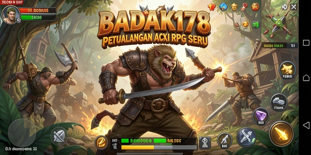 Tangkapan layar menampilkan pertempuran epik dalam dunia <strong>BADAK178</strong>.