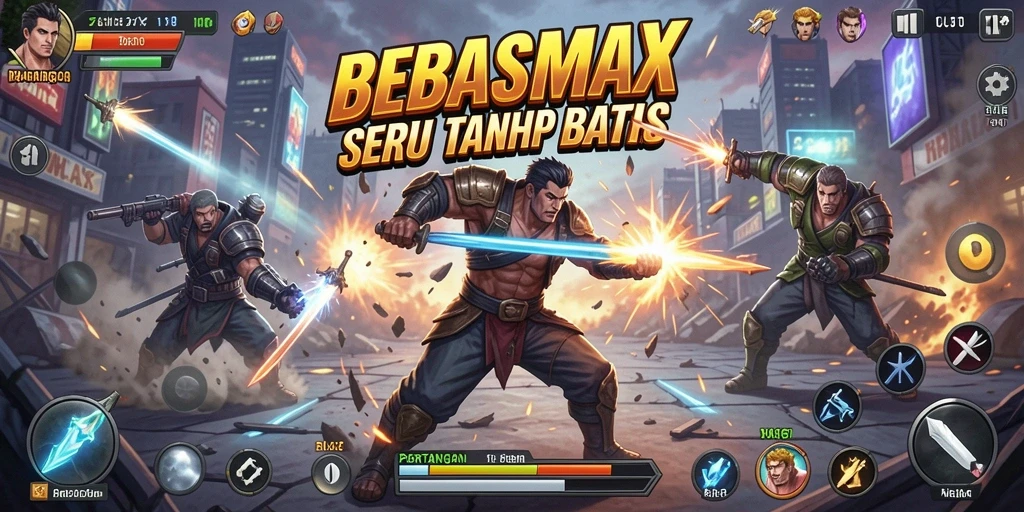 Gameplay intens di <strong>BEBASMAX</strong> dengan pertarungan seru antar karakter.