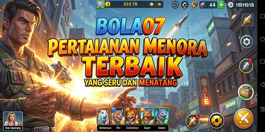 Tampilan gameplay BOLA07 yang menegangkan dalam Tower Defense.