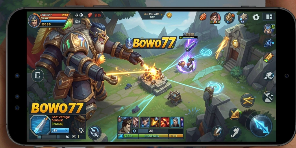 Tampilan seru dari gameplay SLG BOWO77, dengan grafis menarik.
