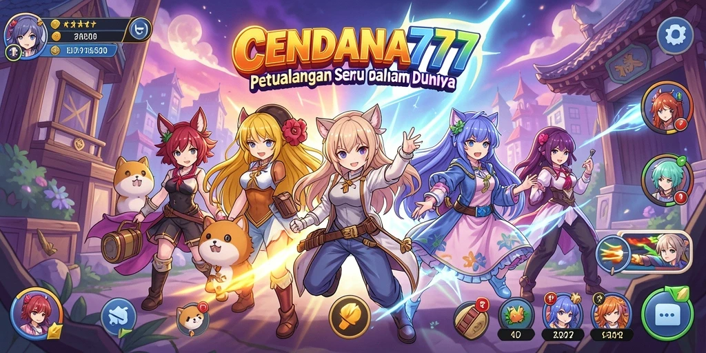 Tampilan screenshot dari gameplay CENDANA777 dengan pertarungan karakter anime.