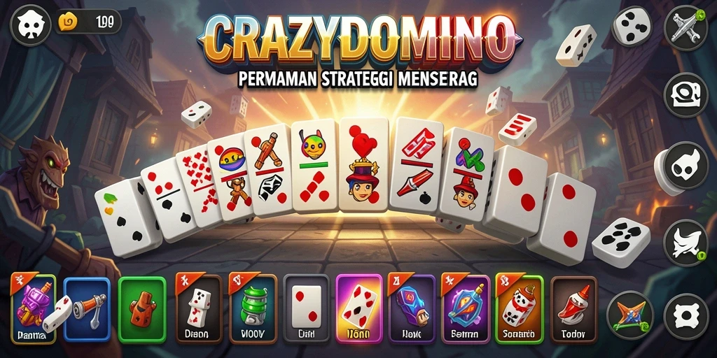 Screenshot gameplay menampilkan aksi seru dalam CRAZYDOMINO.