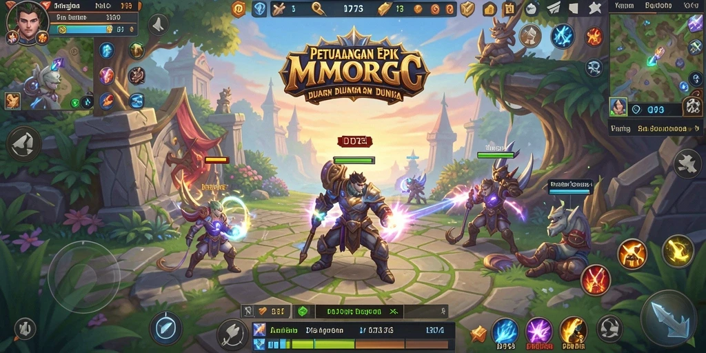 Gameplay D73 yang menarik dan penuh aksi dalam dunia MMORPG.
