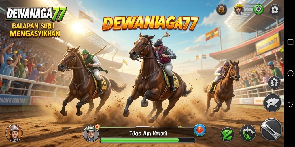 Tampilan gameplay balapan yang mendebarkan dan penuh aksi.