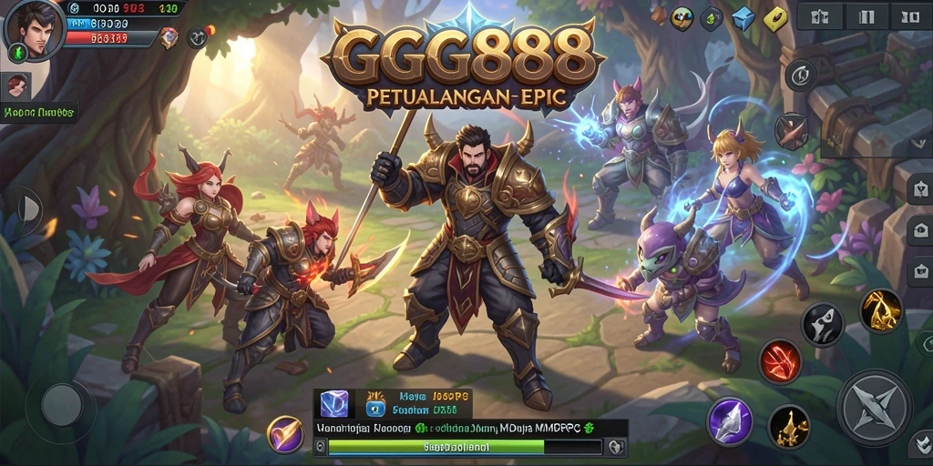 Tangkapan layar menampilkan aksi pertempuran seru di GGG888.
