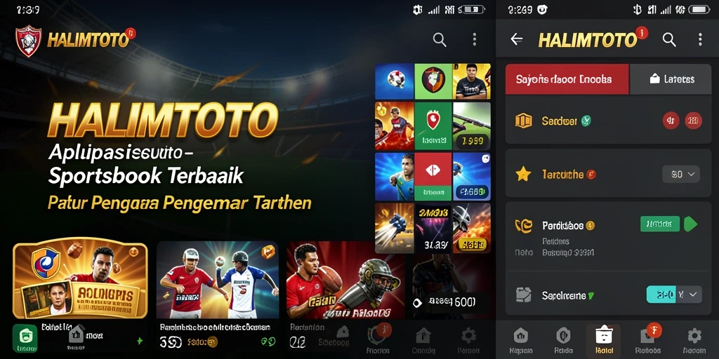 Screenshot gameplay HALIMTOTO menampilkan taruhan langsung di pertandingan populer.