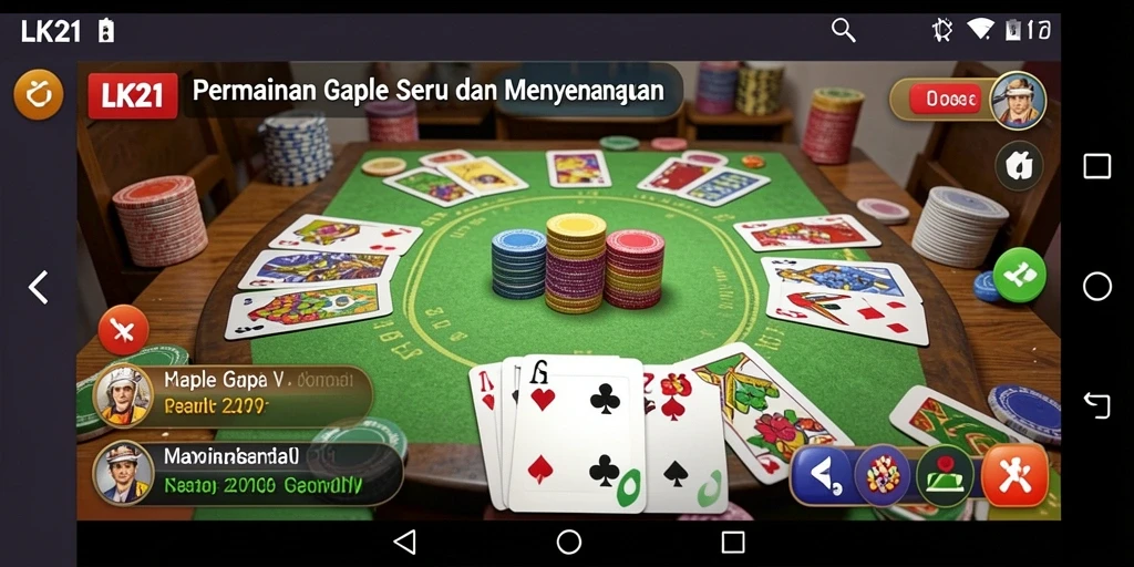 Tampilan gameplay LK21 yang menarik dengan papan Gaple.