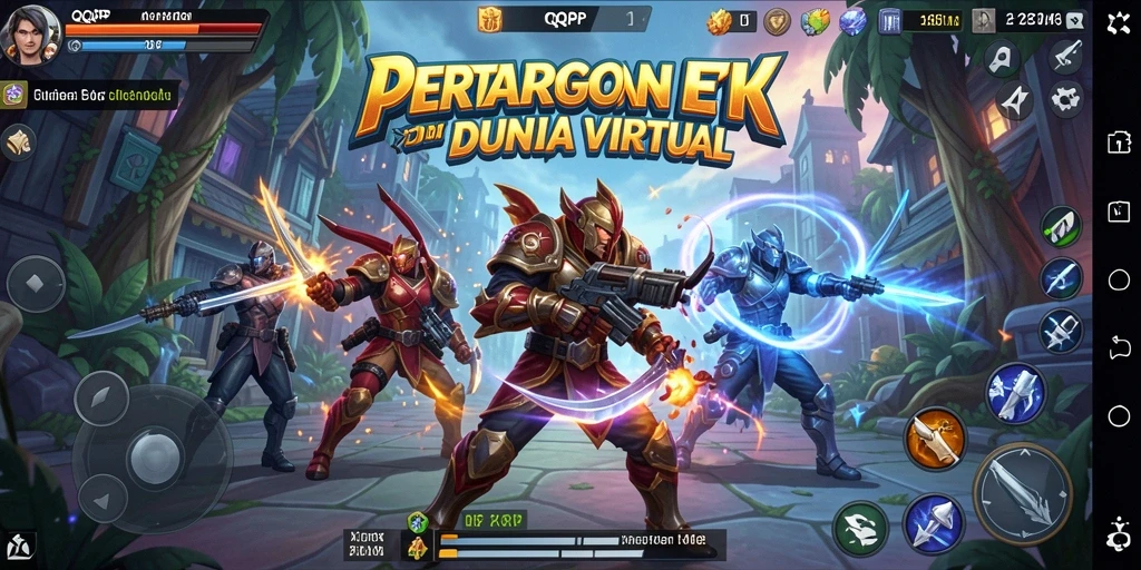Screenshot QQRP menampilkan aksi pertarungan yang intens dan karakter yang dinamis.