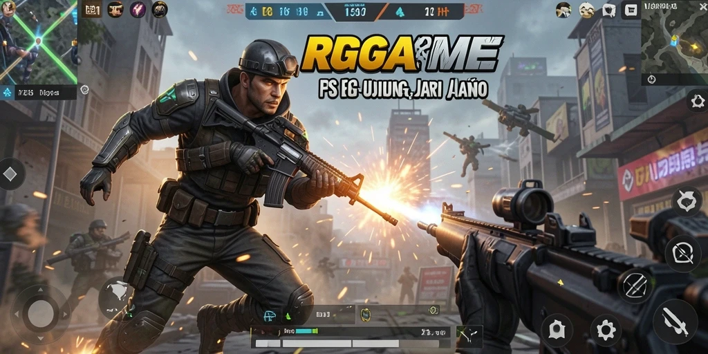 Tangkapan layar menunjukkan aksi pertempuran FPS yang mendebarkan.