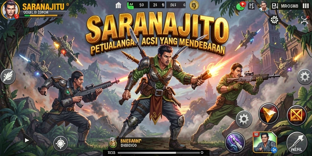 Tampilan gameplay SARANAJITU yang mendebarkan dan penuh aksi.