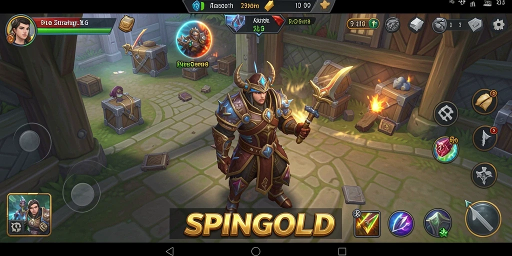 Screenshot SPINGOLD menampilkan aksi seru dan strategi dalam permainan SLG.