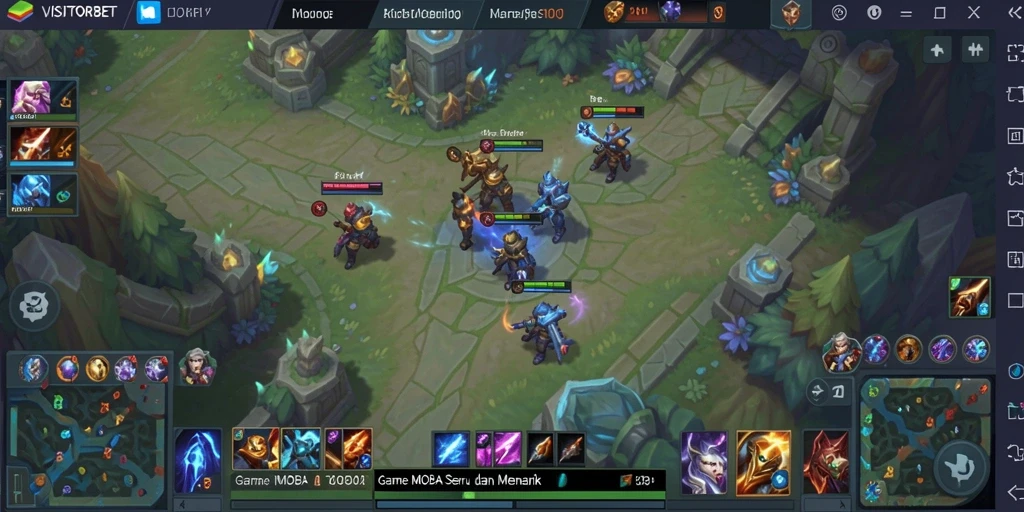 Tampilan gameplay seru di arena pertarungan MOBA.